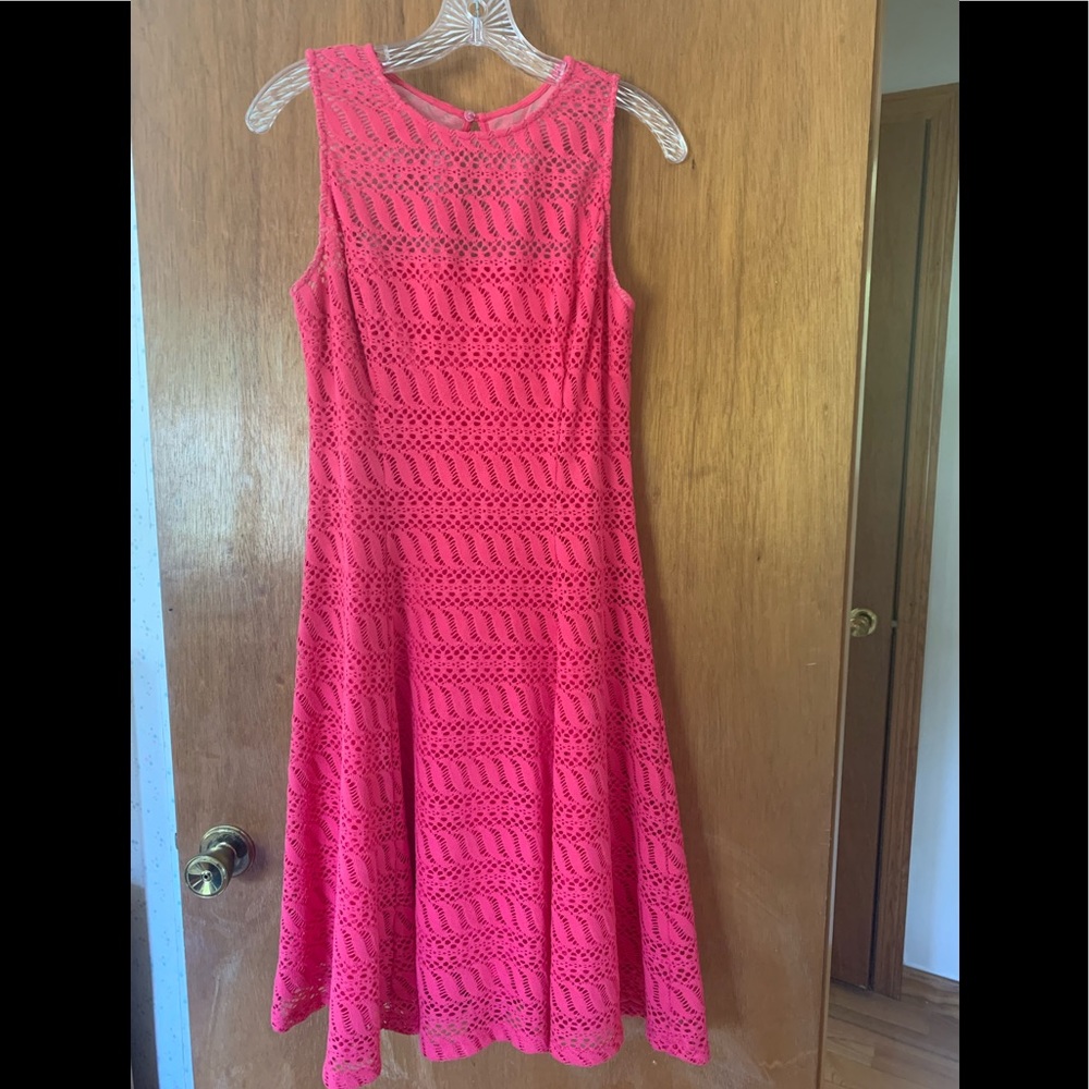 Pink crochet dress